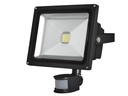 LED facadespot m. PIR - 30W EPISTAR, Varm Hvid (3000K), Sort
