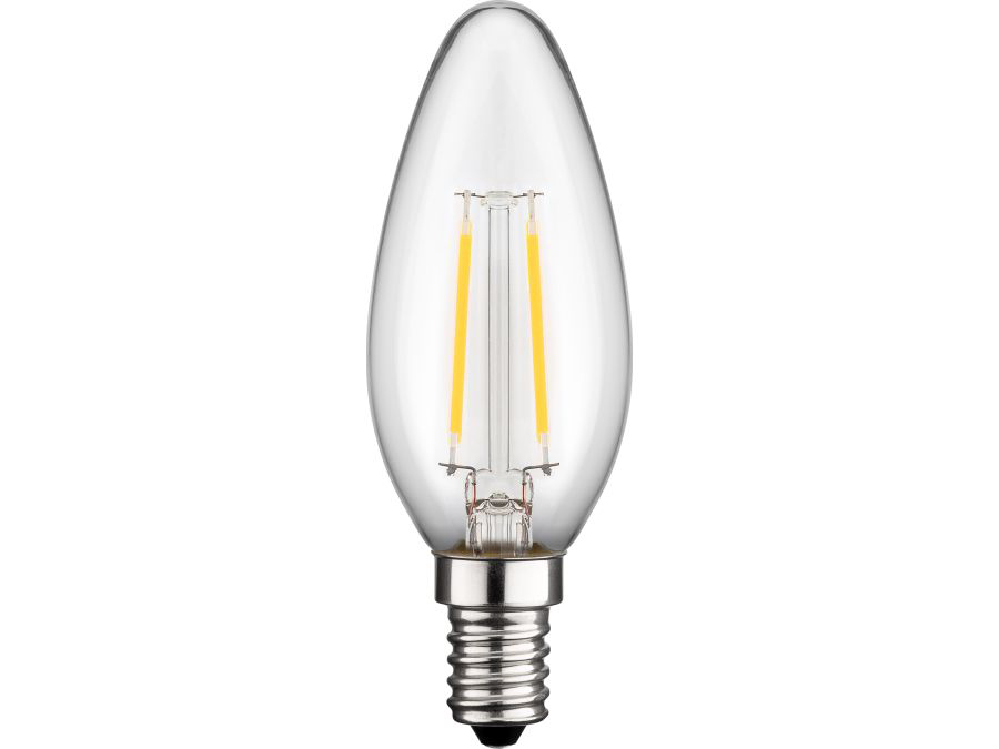 Filament LED kertepære - 230V / 2W, E14 sokkel (2700K)