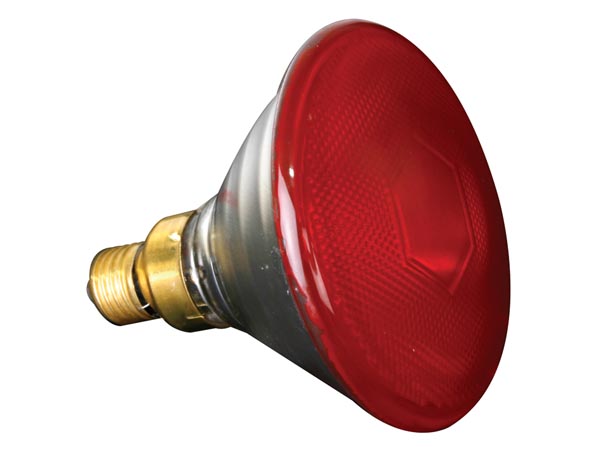 PAR38 pære - 230V / 80W, E27 sokkel, RØD (Omnilux, 2000h)