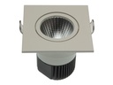 LED indbygningsspot - 230V / 6W kvadrat hvid kip, Varm Hvid