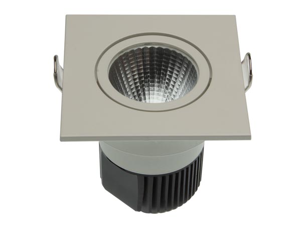 LED indbygningsspot - 230V / 9W kvadrat hvid kip, Varm Hvid