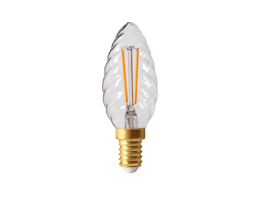 C35 filament LED krystalkerte - 240V / 1W E14 sokkel (2200K)