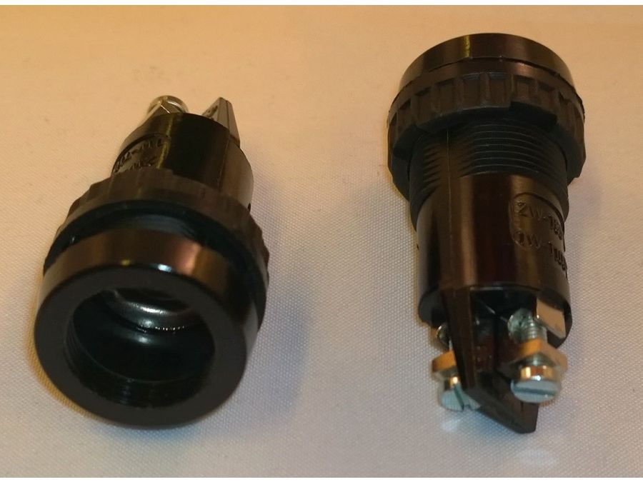 Fatning til E10 pære - Panelmont., Sort