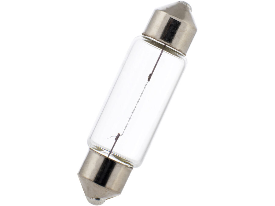 Pinollampe - 12V / 250mA / 5W S8,5 sokkel (Ø11 x 39mm)