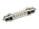 LED pinollampe - 12V S8,5 Ø10 x 39mm, 3 blå LEDs (2 stk.)