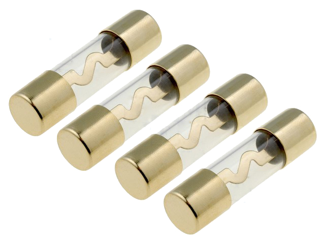 Autostereo sikring - 60A Flink, Ø38x10,3mm Forgyldt (4 stk.)