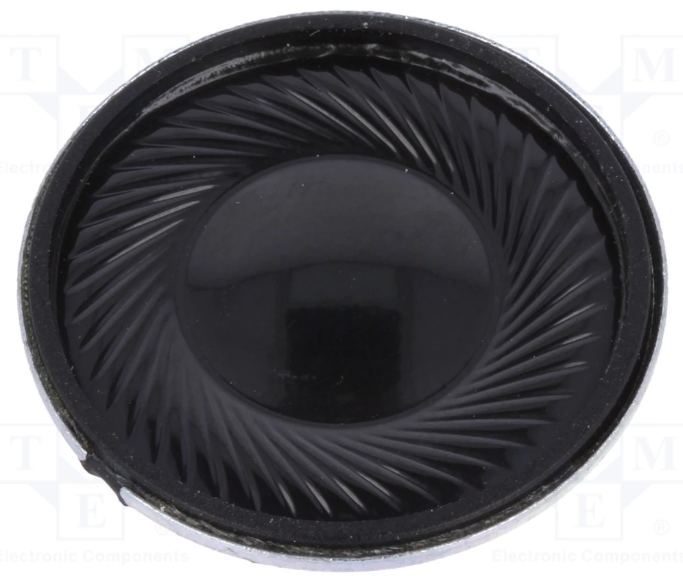 Miniature højttalerelement - 1W, 50ohm, Ø28x5,5mm (IP65)