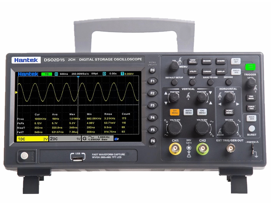 Digital oscilloskop - 150MHz 2 kan., 1Gsps Signalgenerator