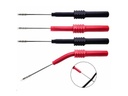 Testprobesæt, flex, lang nål - Rød/sort, 4mm banan (4 dele)