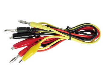 Testledningssæt - Banan til krokodille, Rød/gul/sort (90cm)