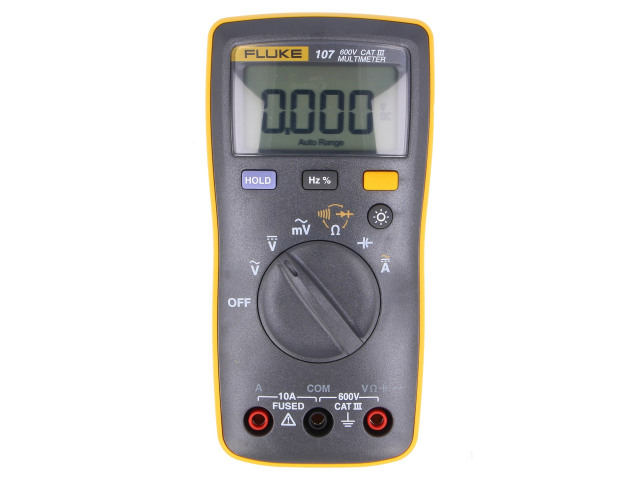 FLUKE 107 - Digital multimeter, CAT III/IV 600V, LCD