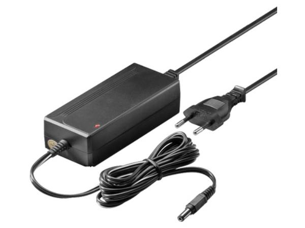 Netadapter - 12Vdc / 36W (3A), In-line, Sort (5,5x2,5mm)