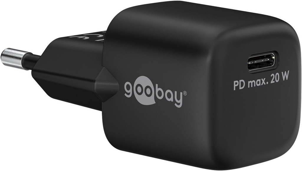 USB-C™ PD GaN Lynlader Nano (20W) Sort