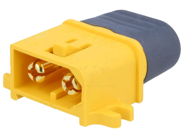 DC-XT60 kabelstik m. holdere - 2pol han, loddeben