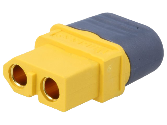 DC-XT60 kabelstik - 2pol hun, loddeben, m. kappe