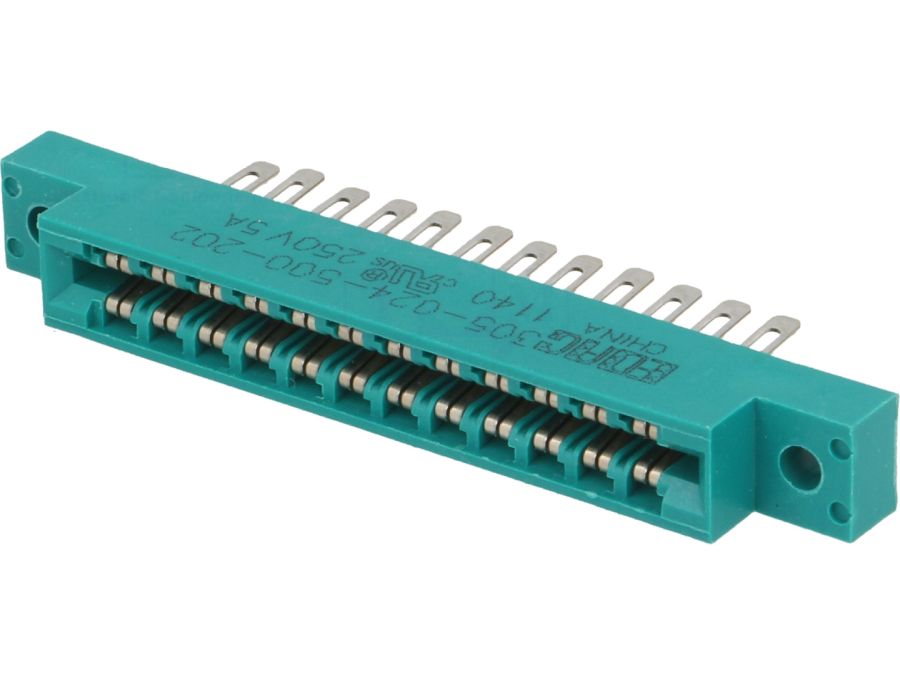 Card edge stik - 24pol, 3,96mm pitch, loddeben