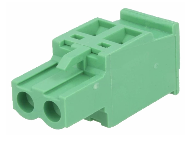 Indstik Skrueterminal - 2P hun 90°, 5mm 300V/12A