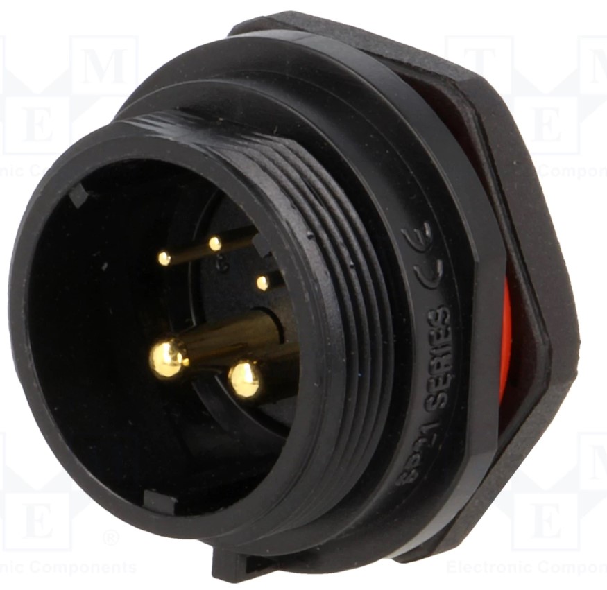 SP21 fatning - 5 (2+3) pol han, kabinet (IP68)