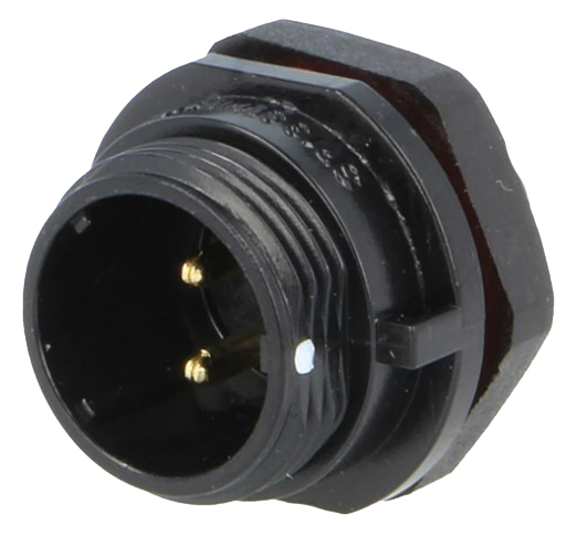 SP13 fatning - 2pol han, 2mm², 13A, kabinet (IP68)