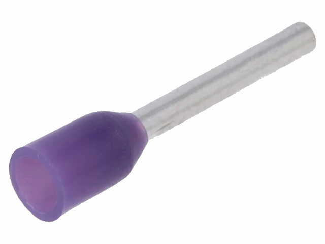 Isoleret ledningsende-tylle  0,25mm² 8mm Lilla (25 stk.)