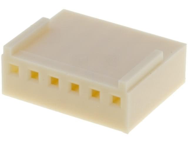 Ledning-til-print stikhus - NS25, 6pol (1x6) hun 2,54mm