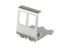 DIN-skinne adapter til 2x RJ45 Keystone modul, metal