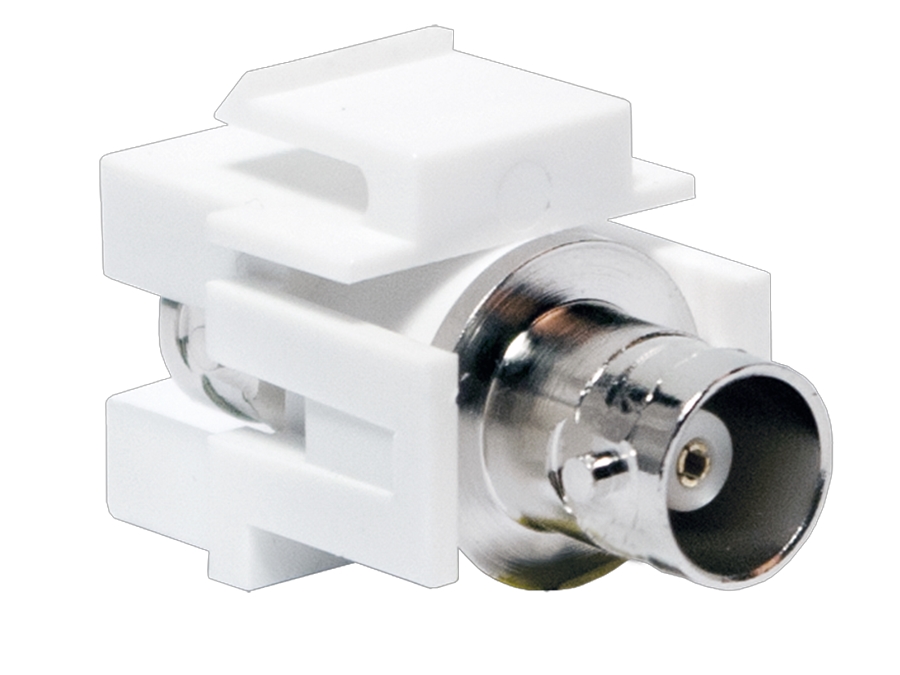 Keystone BNC stik - 2 x BNC hun, Hvid