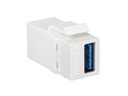 Keystone USB 3.0 fatning - 2 x USB A hun, Hvid
