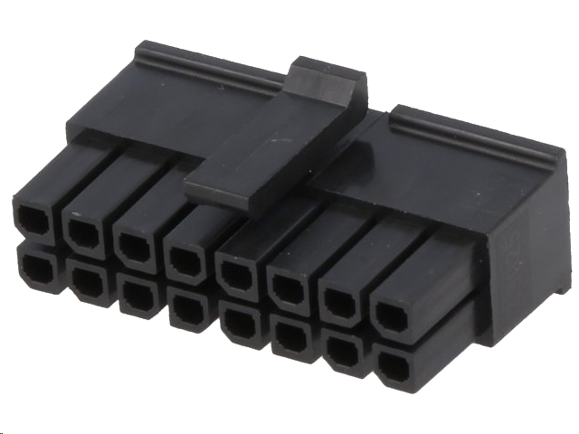 Ledning-til-print hunstik - Micro-Fit 3.0, 3mm, 2x8pol