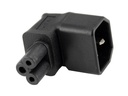 Strømadapter - C14 hun til C5 ("Mickey Mouse") han, 90°