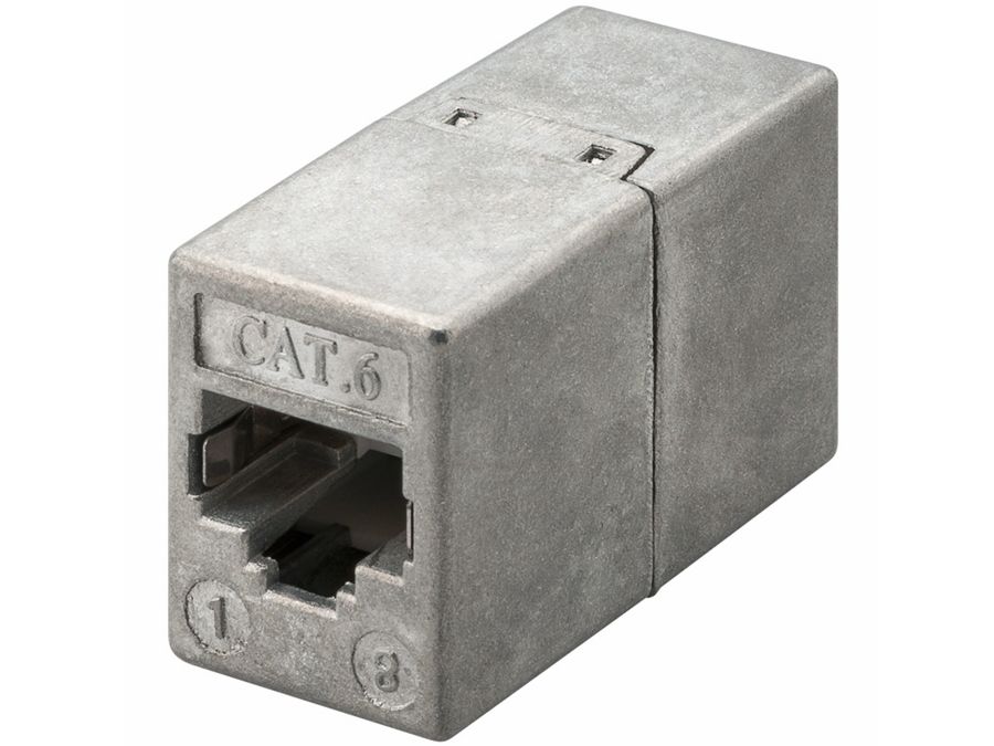 CAT6 Modular mellemled - 2 x RJ45(8P8C) hun, skærmet, metal