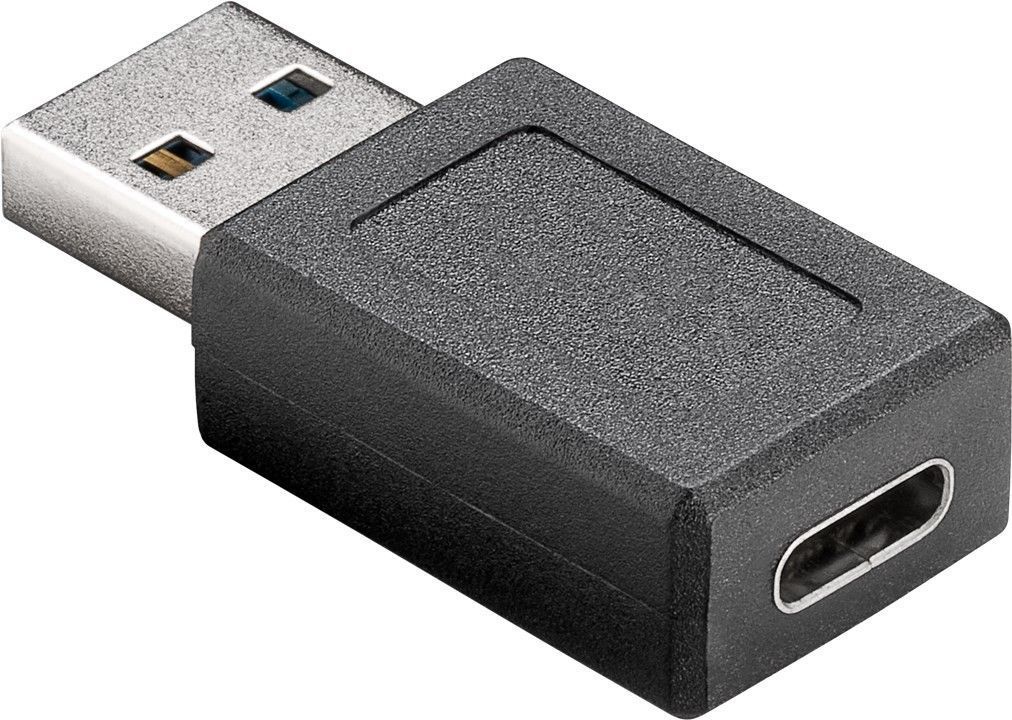 USB 3.0 SuperSpeed adapter - A han til USB-C hun, Sort