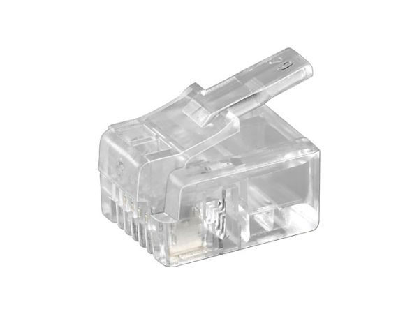 RJ11 modular telefonstik - 6P4C, til rund kabel (1 stk.)