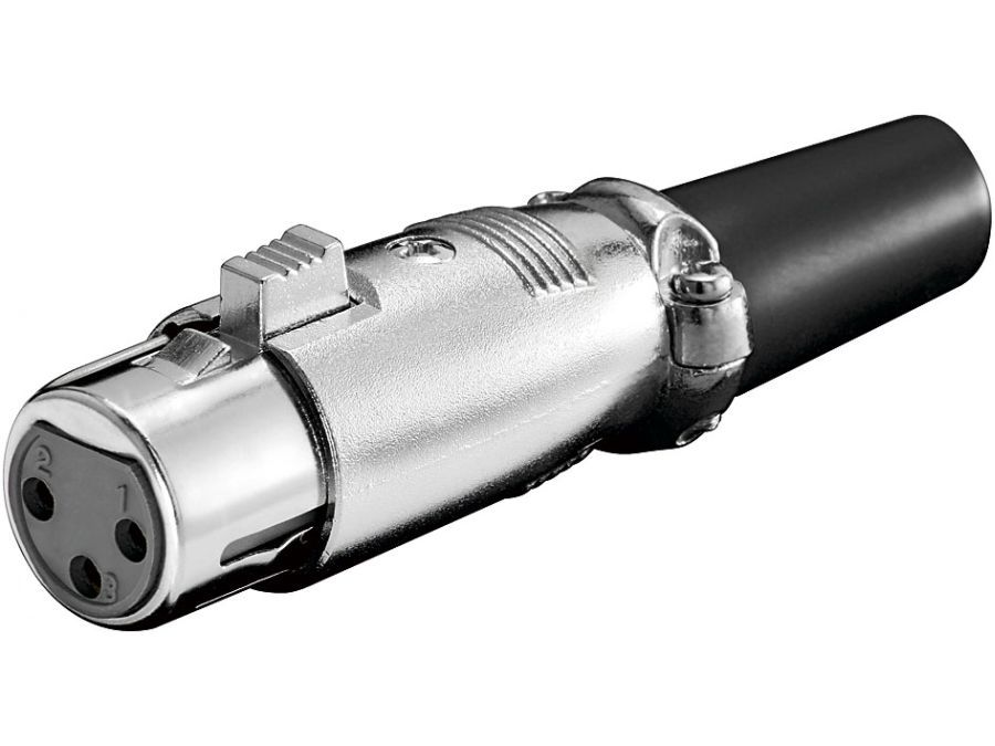 XLR mikrofonstik - 3pol hun, m. lås