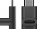 USB-C 90° vinkelstik - USB-C han til USB-C hun, Ned, Sort