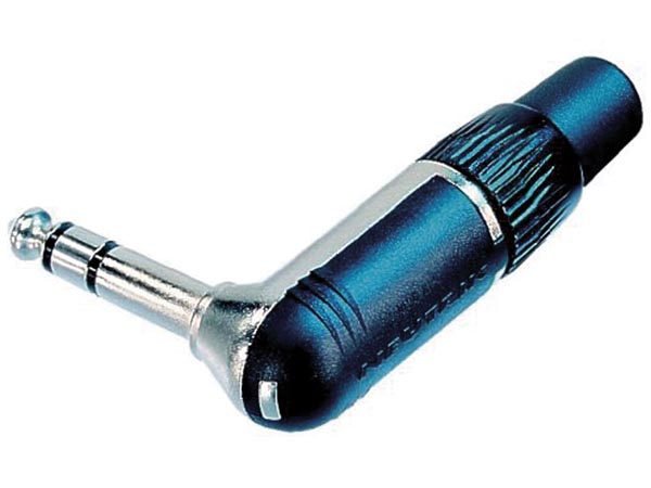 Neutrik - 6,35mm stereo JACK han, 90° (nikkel)