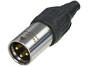 XLR stik "heavy duty" - 3P han, nikkel, Sort (IP65)