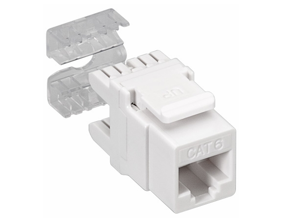 Keystone RJ45 fatning - CAT6 250MHz uskærmet, Hvid, Toolless