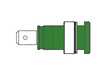 Sikkerheds-bananbøsning, Grøn 4mm, 32A (IEC1010)