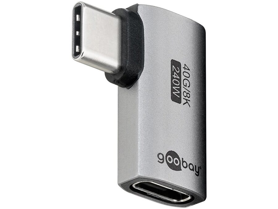 USB4™ adapter - USB-C™ han til USB-C hun, horisontal 90°