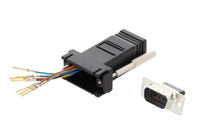 D-SUB adapter - 9pol D-SUB han til RJ45 hun