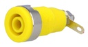 Sikkerheds-bananbøsning, Gul 4mm - M4 skrue+loddeflig