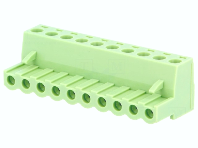 Indstik Skrueterminal - 10P hun, 5mm 300V/12A