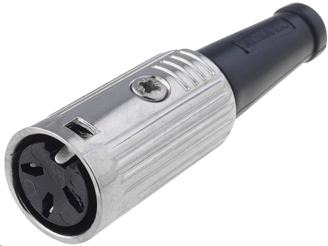 DIN forlænger - 3pol hun multistik 180°, Metalhus