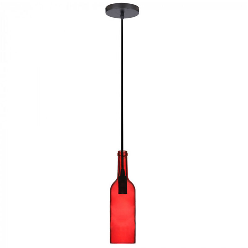 Flaske pendel lampe E14 - Rød