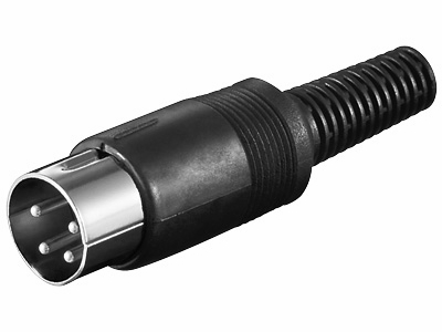 DIN stik - 4pol han multistik 216° Plasthus Sort