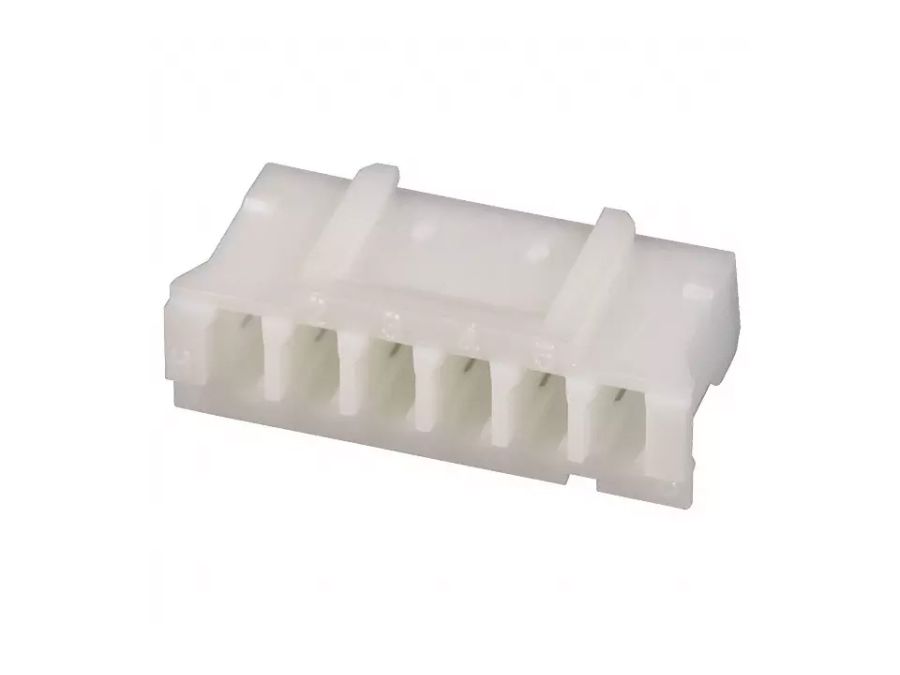 Ledning-til-print stik - NXG, 1x6pol, 1A, 2mm benafst.