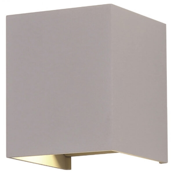 6W firkantet væglampe 3000K - Grå