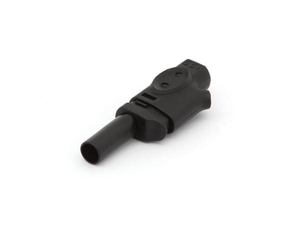 Bananstik - 4mm, IEC1010 sikkerhedsstik, Sort (stabelbar)
