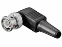 BNC hanstik - Skrueforbindelse, PVC krave, 90°